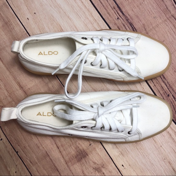 ALDO White Platform Sneakers Size 7 - Picture 3 of 8